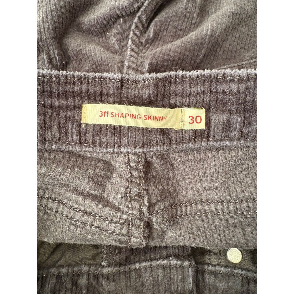 Levi's Womens 311 SHAPING SKINNY CORDUROY PANTS  Size 30 Soft‎ Black - Picture 7 of 11
